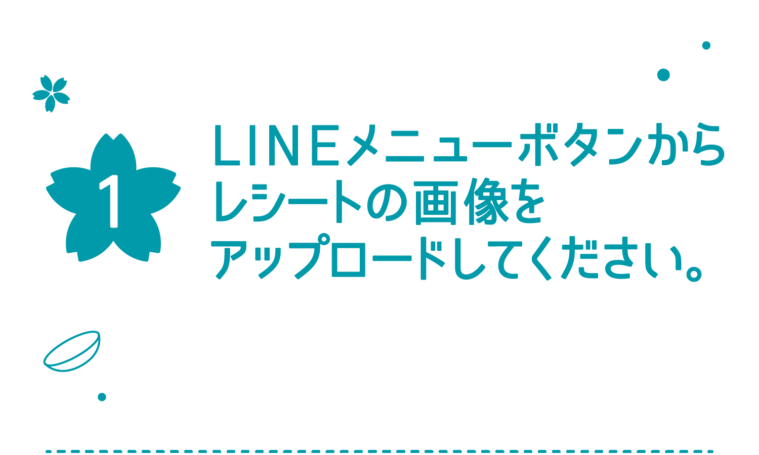 LINEメニューボタンからレシートの画像をアップロードしてください。